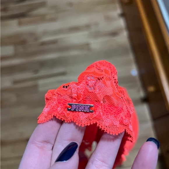 Victoria’s Secret PINK date racerback lace Bra 32D neon orange - Picture 6 of 6